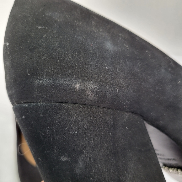 Schultz black suede block heel rounded toe slip on heels. Size 10B - Picture 11 of 16